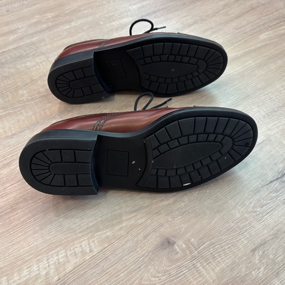 G.H. Bass & Co Webster Brown Leather Cap Toe Oxford Dress Shoes Lace Up Size 10W - Picture 8 of 9